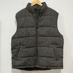 LOGG By H&M Men's Herringbone Quilted Wood Blend Vest Size XL Preppy Business